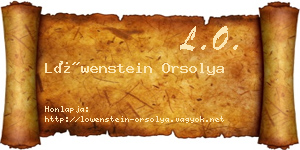 Löwenstein Orsolya névjegykártya